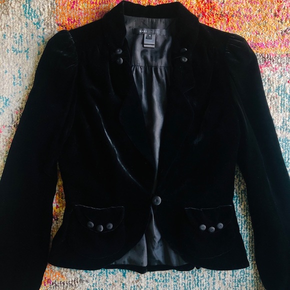 Marc Jacobs Jackets & Blazers - Marc Jacobs Puff Shoulder Black Velvet Blazer